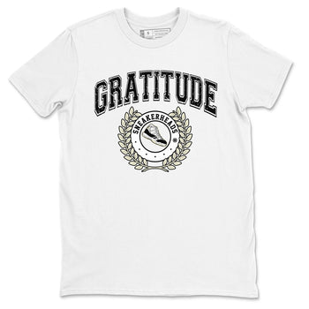 Air Jordan 11 Retro Gratitude shirt to match jordans Sneaker Letter sneaker match tees Air Jordan 11 Gratitude SNRT Sneaker Release Tees Unisex White 2 T-Shirt