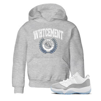 Air Jordan 11 White Cement Sneaker Match Tees Sneaker Letter Sneaker Tees Air Jordan 11 Cement Grey Sneaker Release Tees Kids Shirts Heather Grey 1