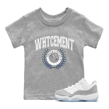 Air Jordan 11 White Cement Sneaker Match Tees Sneaker Letter Sneaker Tees Air Jordan 11 Cement Grey Sneaker Release Tees Kids Shirts Heather Grey 1