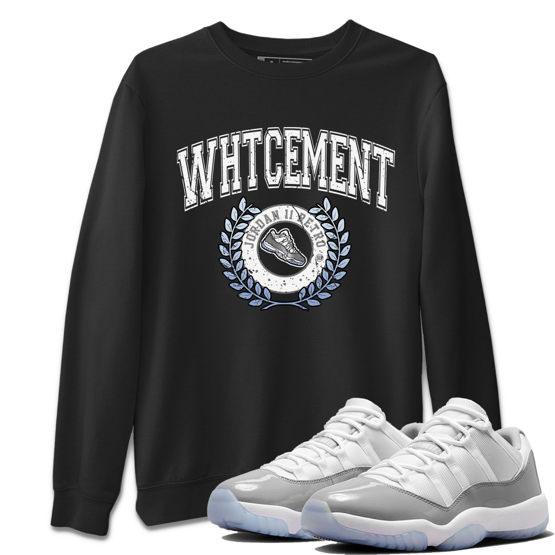 Air Jordan 11 White Cement Sneaker Match Tees Sneaker Letter Sneaker Tees Air Jordan 11 Cement Grey Sneaker Release Tees Unisex Shirts Black 1