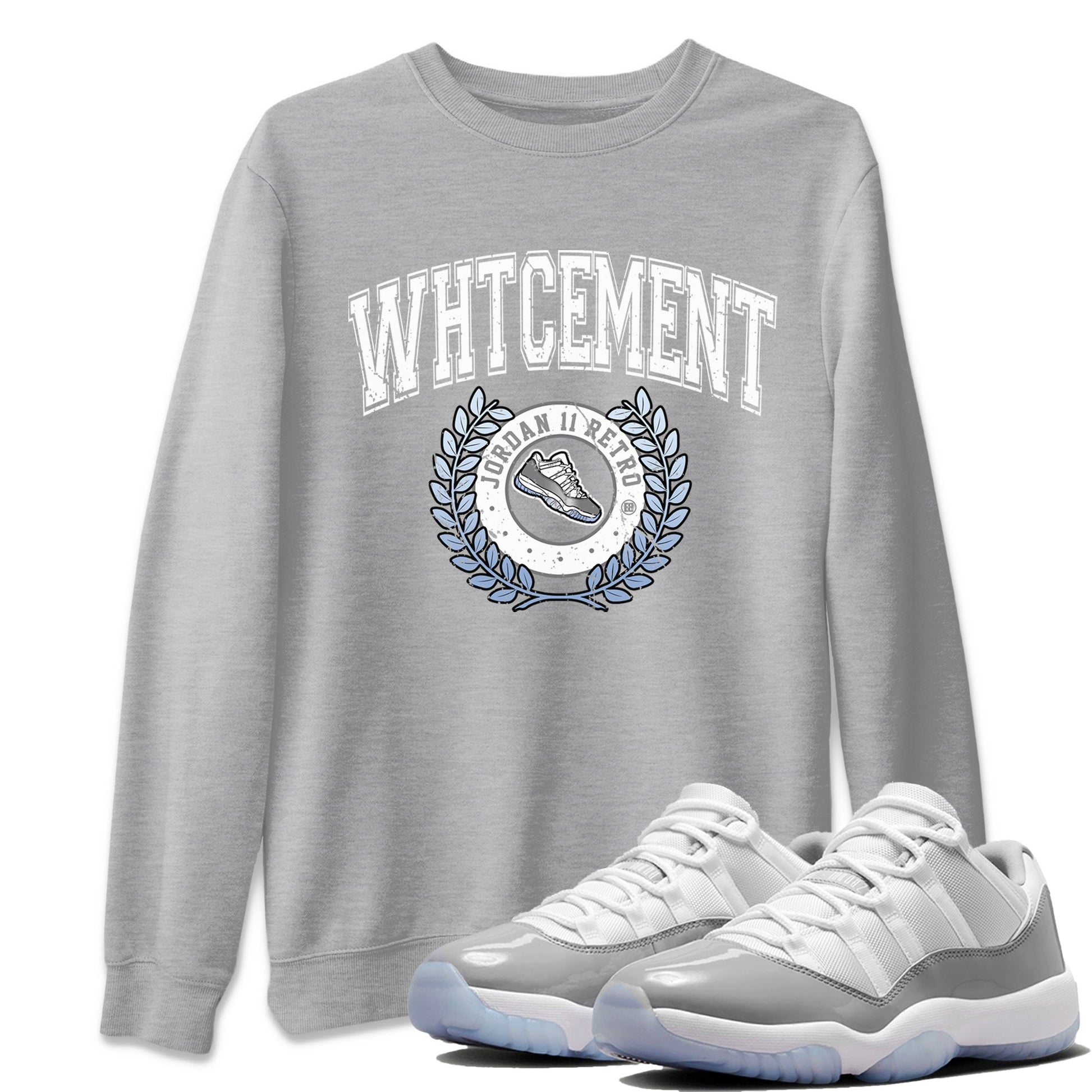 Air Jordan 11 White Cement Sneaker Match Tees Sneaker Letter Sneaker Tees Air Jordan 11 Cement Grey Sneaker Release Tees Unisex Shirts Heather Grey 1