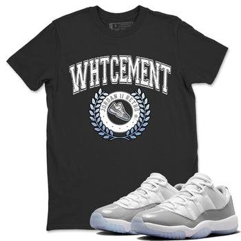 Air Jordan 11 White Cement Sneaker Match Tees Sneaker Letter Sneaker Tees Air Jordan 11 Cement Grey Sneaker Release Tees Unisex Shirts Black 1