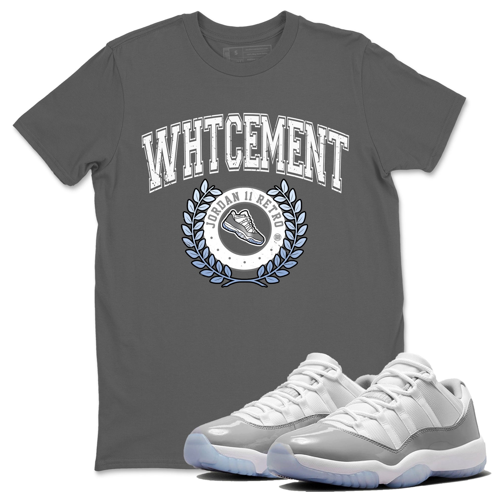 Air Jordan 11 White Cement Sneaker Match Tees Sneaker Letter Sneaker Tees Air Jordan 11 Cement Grey Sneaker Release Tees Unisex Shirts Cool Grey 1