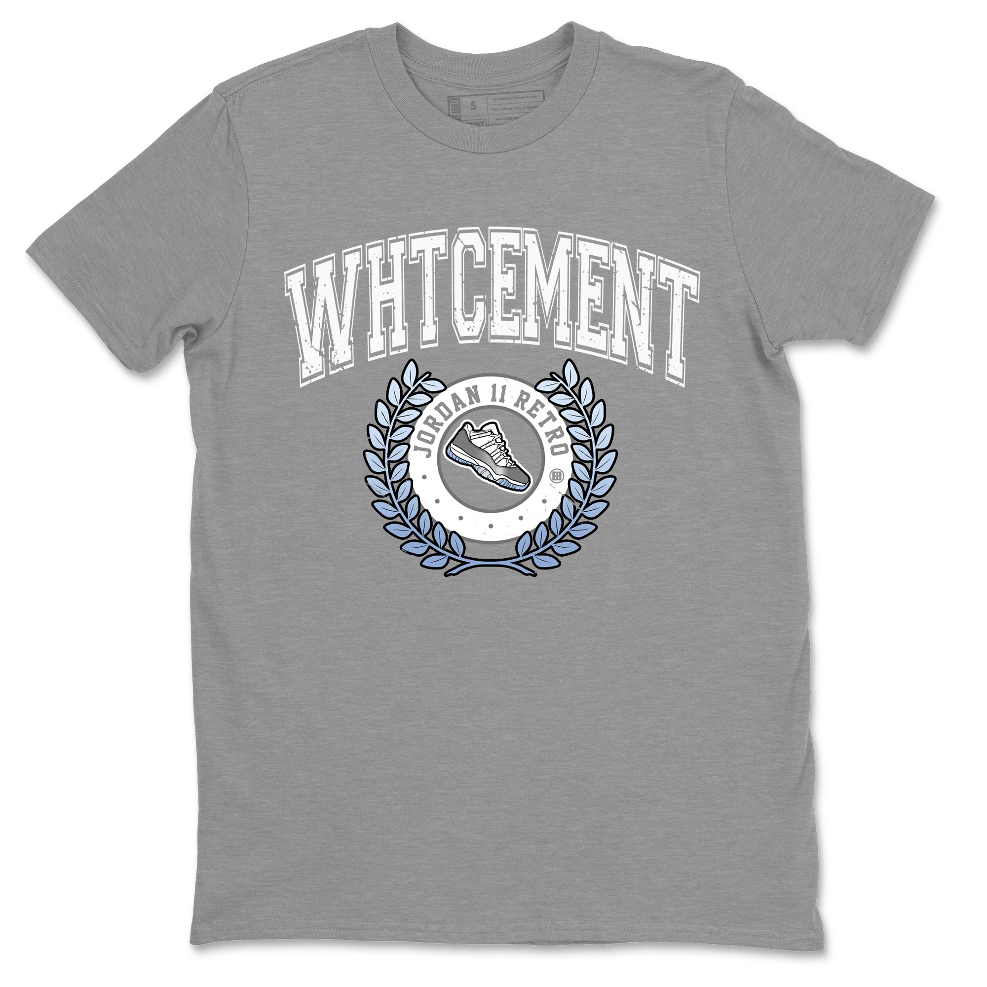 Air Jordan 11 White Cement Sneaker Match Tees Sneaker Letter Sneaker Tees Air Jordan 11 Cement Grey Sneaker Release Tees Unisex Shirts Heather Grey 2