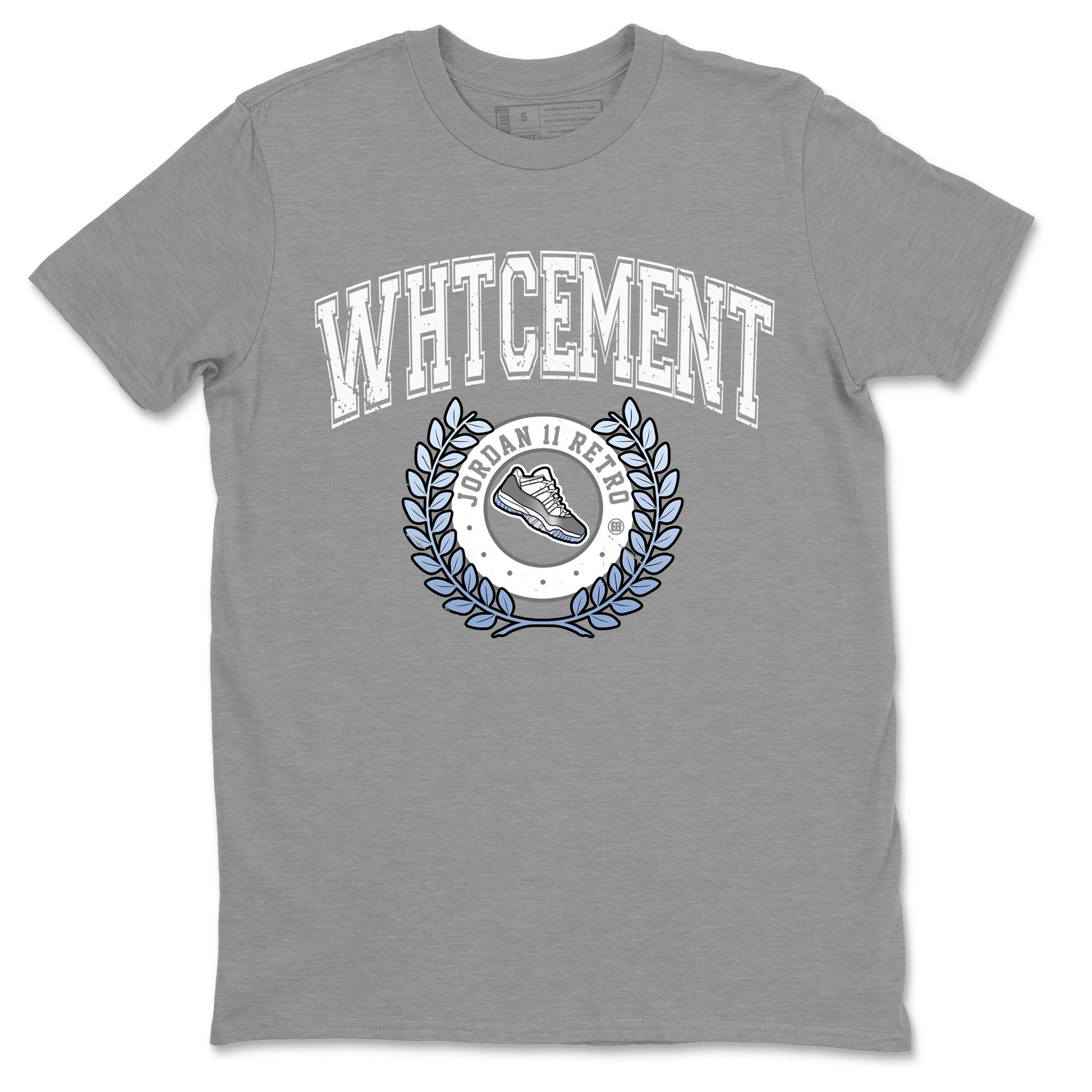 Air Jordan 11 White Cement Sneaker Match Tees Sneaker Letter Sneaker Tees Air Jordan 11 Cement Grey Sneaker Release Tees Unisex Shirts Heather Grey 2
