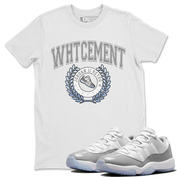 Air Jordan 11 White Cement Sneaker Match Tees Sneaker Letter Sneaker Tees Air Jordan 11 Cement Grey Sneaker Release Tees Unisex Shirts White 1