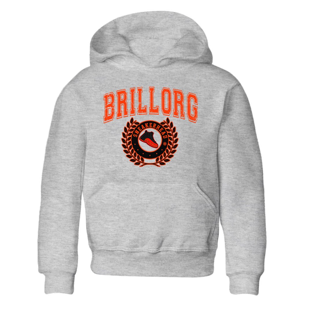 Air Jordan 12 Brilliant Orange Sneaker Match Tees Sneaker Letter Sneaker Tees Air Jordan 12 Orange Sneaker Release Tees Kids Shirts Heather Grey 2