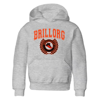Air Jordan 12 Brilliant Orange Sneaker Match Tees Sneaker Letter Sneaker Tees Air Jordan 12 Orange Sneaker Release Tees Kids Shirts Heather Grey 2
