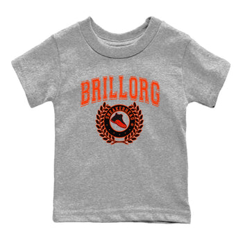 Air Jordan 12 Brilliant Orange Sneaker Match Tees Sneaker Letter Sneaker Tees Air Jordan 12 Orange Sneaker Release Tees Kids Shirts Heather Grey 2