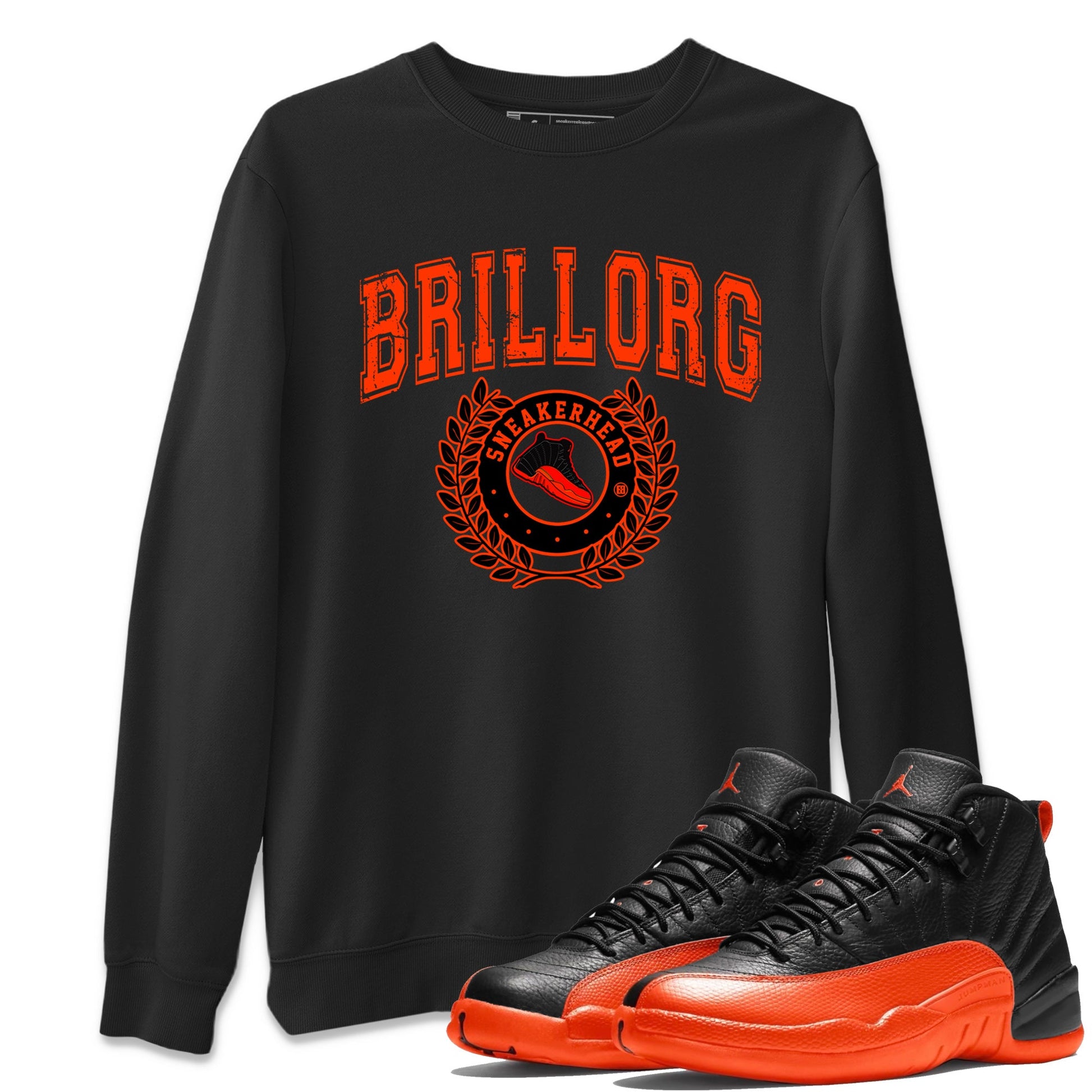 Air Jordan 12 Brilliant Orange Sneaker Match Tees Sneaker Letter Sneaker Tees Air Jordan 12 Orange Sneaker Release Tees Unisex Shirts Black 1