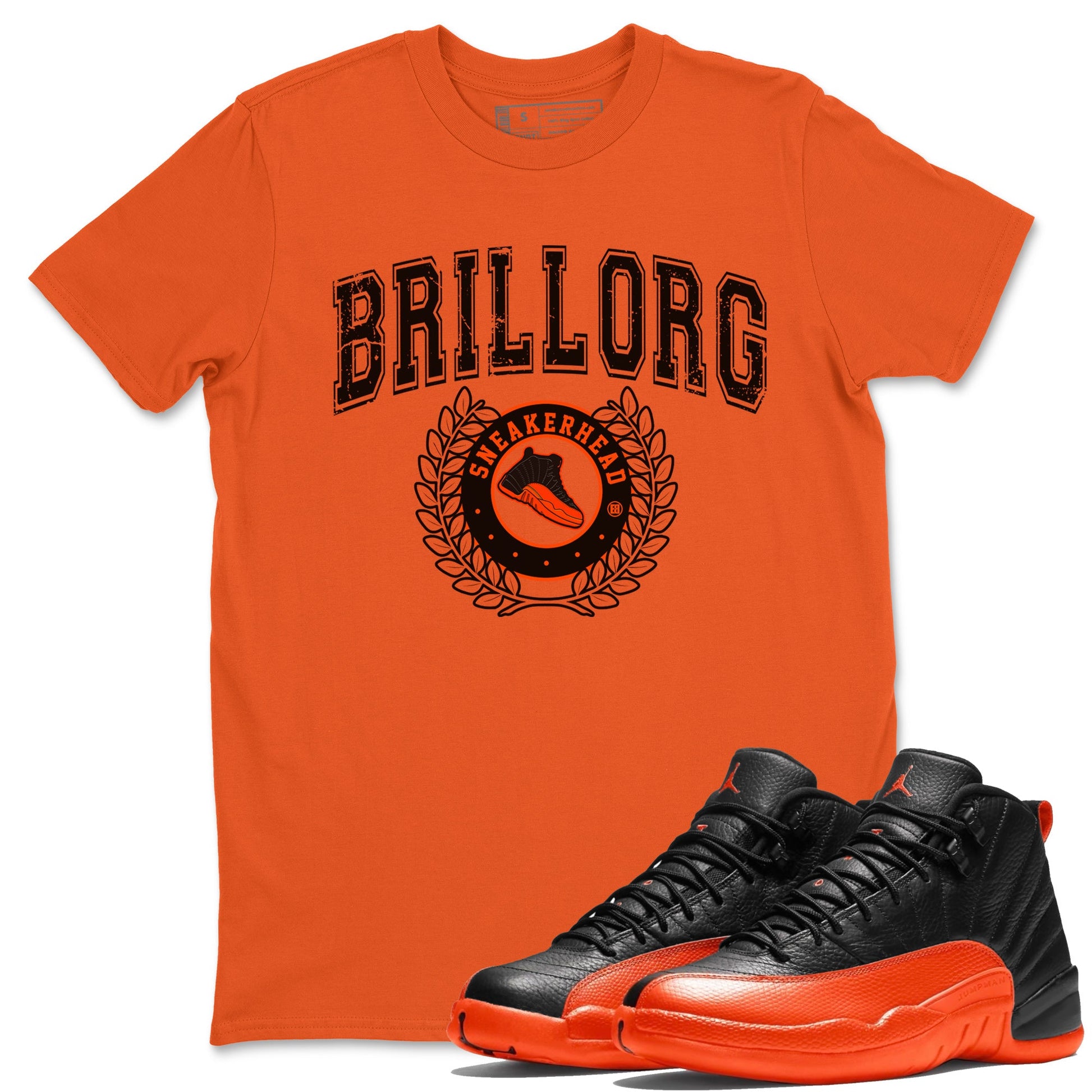 Air Jordan 12 Brilliant Orange Sneaker Match Tees Sneaker Letter Sneaker Tees Air Jordan 12 Orange Sneaker Release Tees Unisex Shirts Orange 1