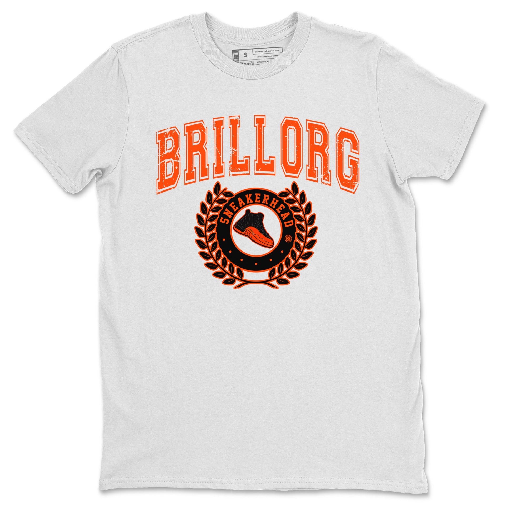 Air Jordan 12 Brilliant Orange Sneaker Match Tees Sneaker Letter Sneaker Tees Air Jordan 12 Orange Sneaker Release Tees Unisex Shirts White 2
