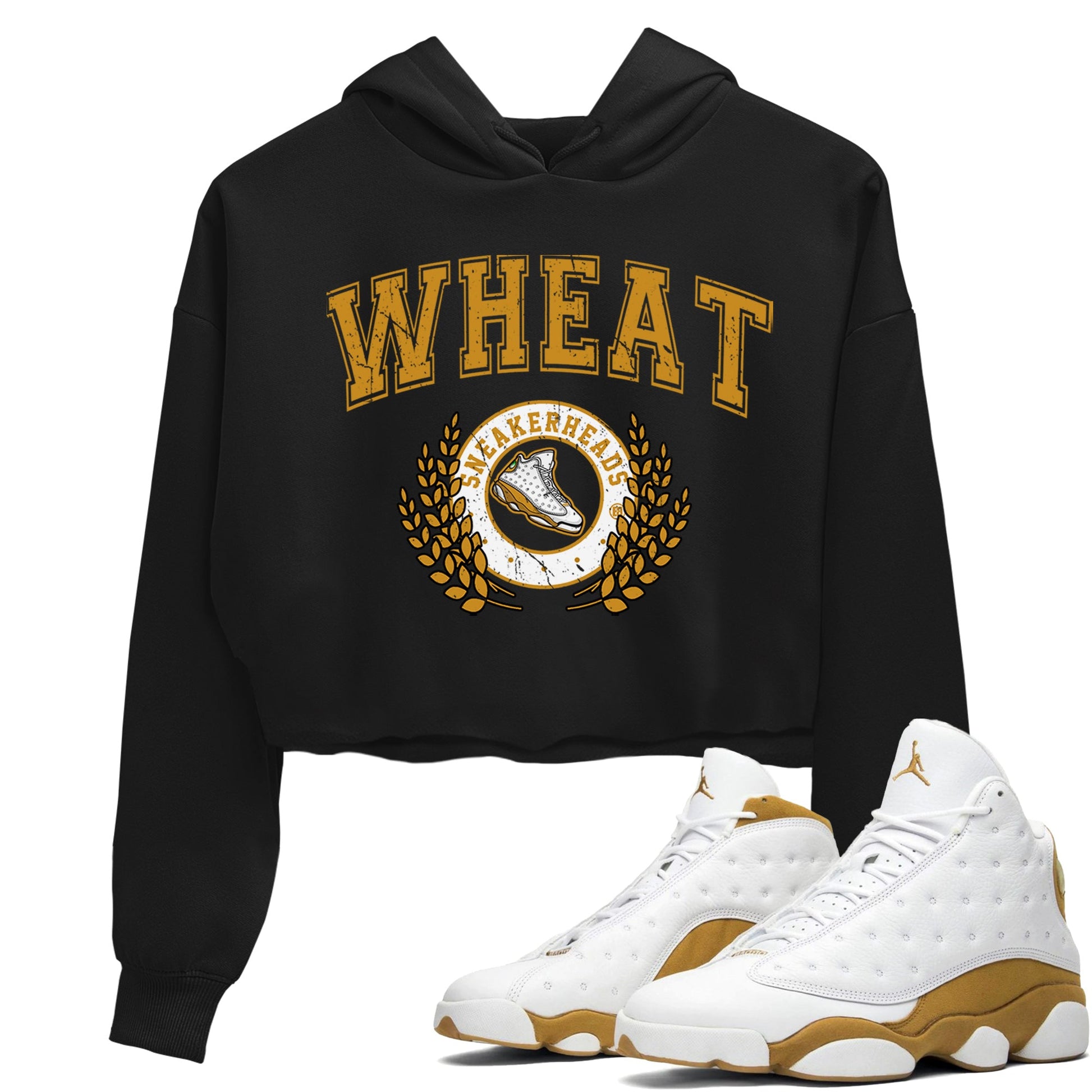 Jordan Retro 13 Wheat Sneaker Matching Tee Sneaker Letter Sneaker Tees Air Jordan 13 Wheat Sneaker Release Tees Women's Shirts Black 1