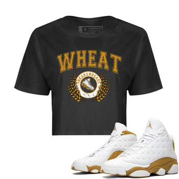 Jordan Retro 13 Wheat Sneaker Matching Tee Sneaker Letter Sneaker Tees Air Jordan 13 Wheat Sneaker Release Tees Women's Shirts Black 1