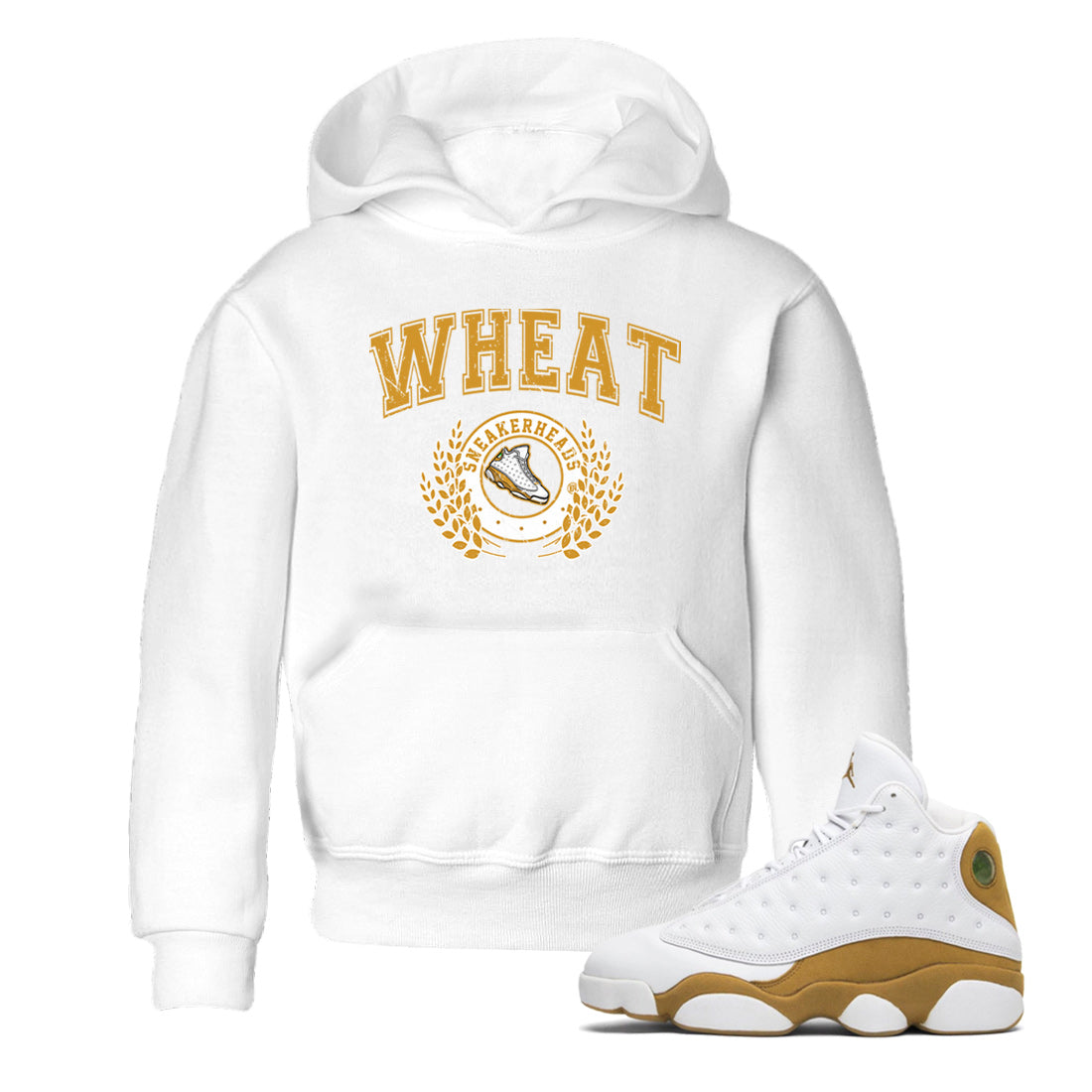 Jordan Retro 13 Wheat Sneaker Matching Tee Sneaker Letter Sneaker Tees Air Jordan 13 Wheat Sneaker Release Tees Kids Shirts White 1