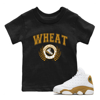 Jordan Retro 13 Wheat Sneaker Matching Tee Sneaker Letter Sneaker Tees Air Jordan 13 Wheat Sneaker Release Tees Kids Shirts Black 1