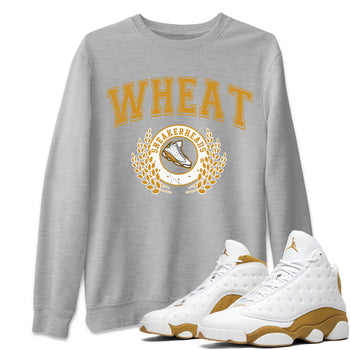 Jordan Retro 13 Wheat Sneaker Matching Tee Sneaker Letter Sneaker Tees Air Jordan 13 Wheat Sneaker Release Tees Unisex Shirts Heather Grey 1