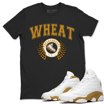 Jordan Retro 13 Wheat Sneaker Matching Tee Sneaker Letter Sneaker Tees Air Jordan 13 Wheat Sneaker Release Tees Unisex Shirts Black 1