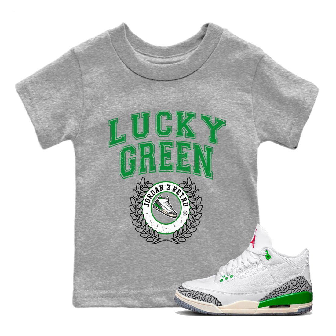 Jordan 3 Lucky Green Sneaker Match Tees Sneaker Letter Sneaker Tees Jordan 3 Lucky Green Sneaker Release Tees Kids Shirts