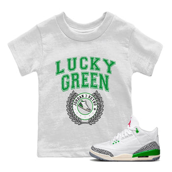 Jordan 3 Lucky Green Sneaker Match Tees Sneaker Letter Sneaker Tees Jordan 3 Lucky Green Sneaker Release Tees Kids Shirts