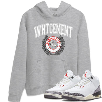 Air Jordan 3 White Cement Sneaker Match Tees Sneaker Letter Sneaker Tees Air Jordan 3 Retro White Cement Sneaker Release Tees Unisex Shirts Heather Grey 1