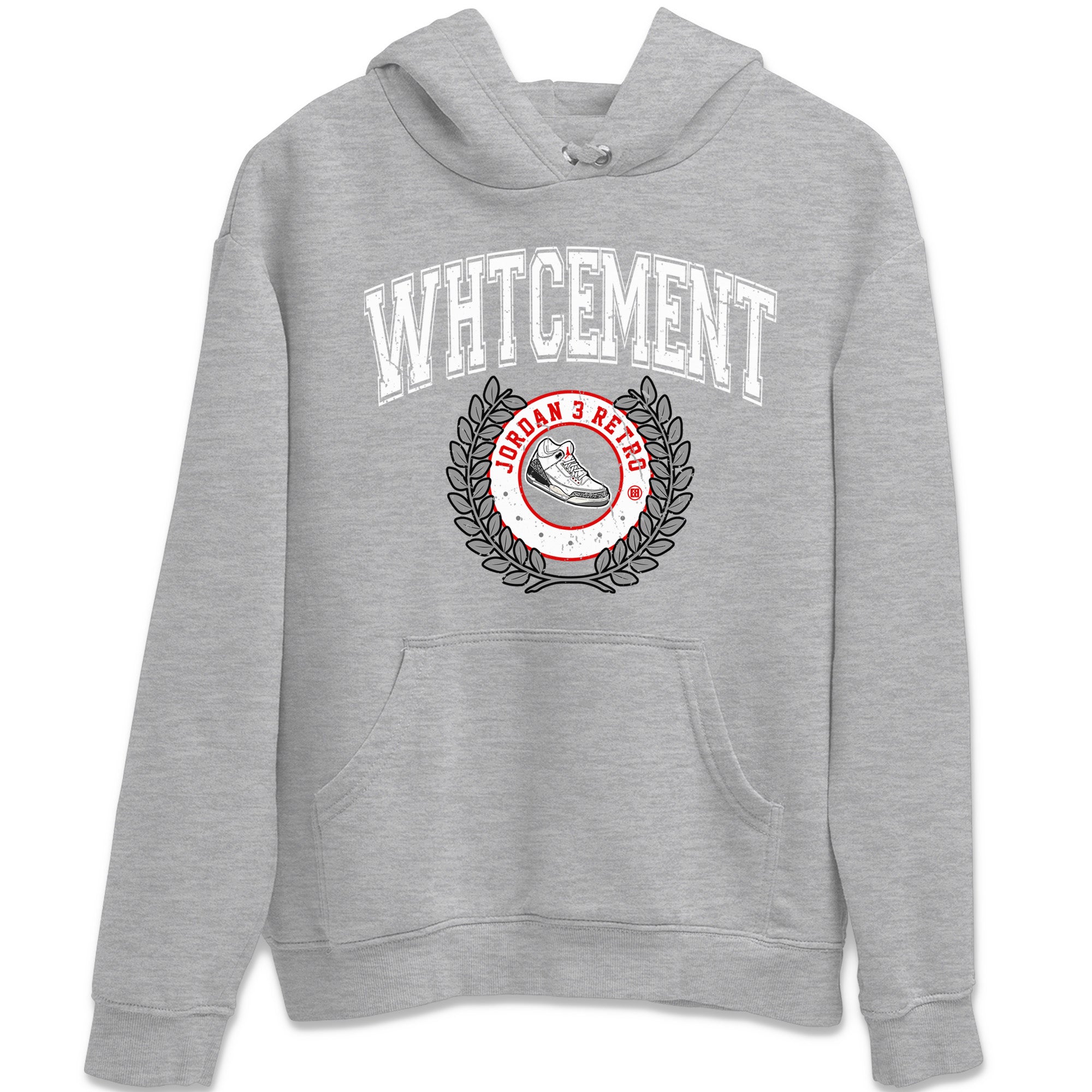 Air Jordan 3 White Cement Sneaker Match Tees Sneaker Letter Sneaker Tees Air Jordan 3 Retro White Cement Sneaker Release Tees Unisex Shirts Heather Grey 2