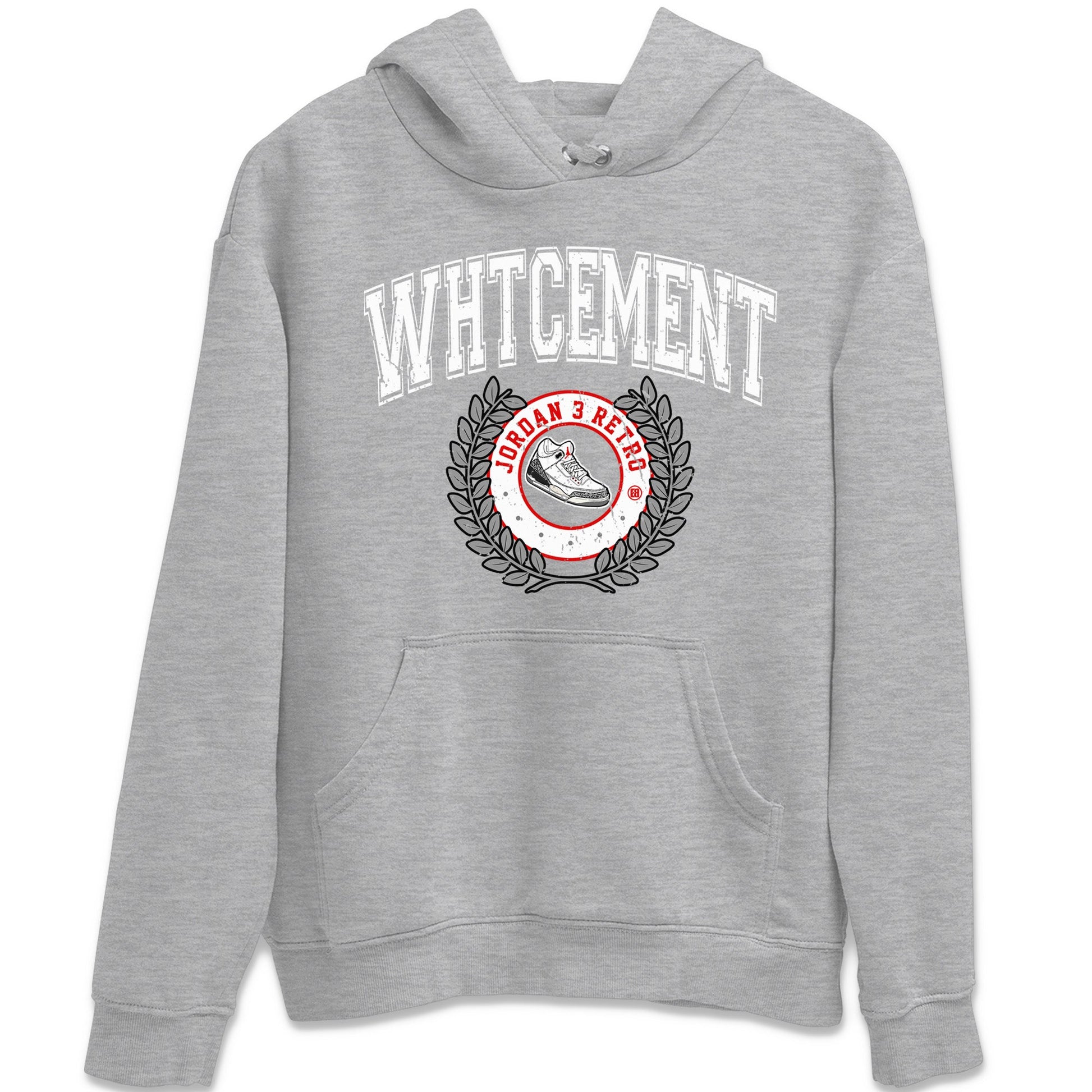Air Jordan 3 White Cement Sneaker Match Tees Sneaker Letter Sneaker Tees Air Jordan 3 Retro White Cement Sneaker Release Tees Unisex Shirts Heather Grey 2