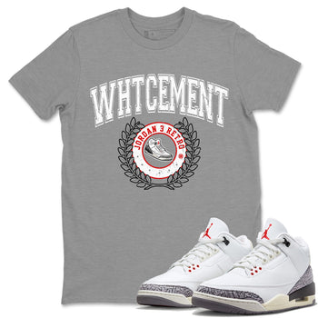 Air Jordan 3 White Cement Sneaker Letter Crew Neck Sneaker Tees Air Jordan 3 Retro White Cement Sneaker T-Shirts Size Chart