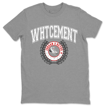 Air Jordan 3 White Cement Sneaker Match Tees Sneaker Letter Sneaker Tees Air Jordan 3 Retro White Cement Sneaker Release Tees Unisex Shirts Heather Grey 2