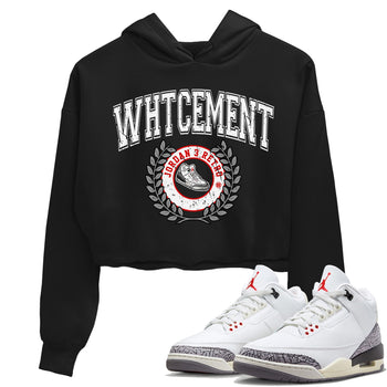 Air Jordan 3 White Cement Sneaker Match Tees Sneaker Letter Sneaker Tees Air Jordan 3 Retro White Cement Sneaker Release Tees Women's Shirts Black 1