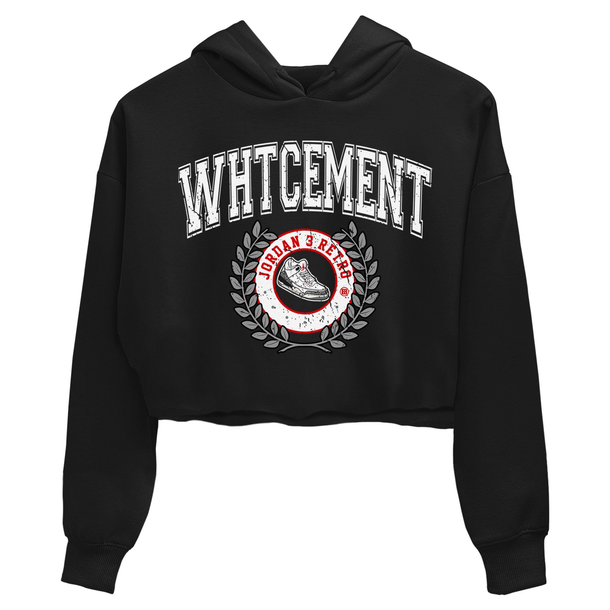 Air Jordan 3 White Cement Sneaker Match Tees Sneaker Letter Sneaker Tees Air Jordan 3 Retro White Cement Sneaker Release Tees Women's Shirts Black 2