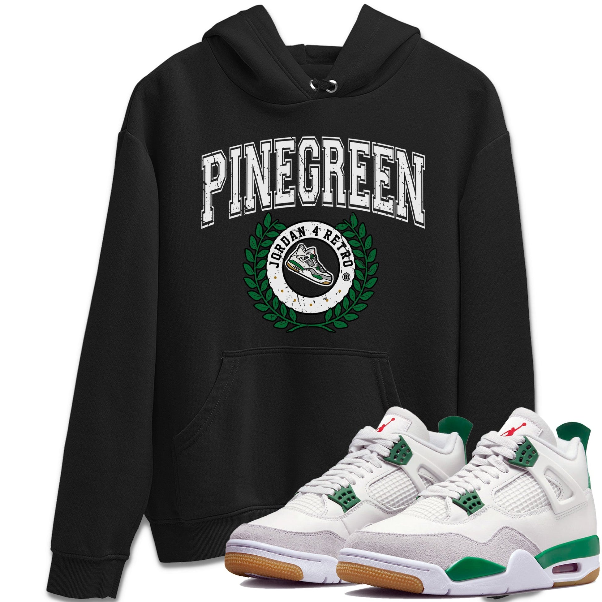 Jordan 4 Pine Green SB Sneaker Match Tees Sneaker Letter Sneaker Tees Nike SB Air Jordan 4 Pine Green Sneaker Tees Sneaker Release Shirts Unisex Shirts Black 1