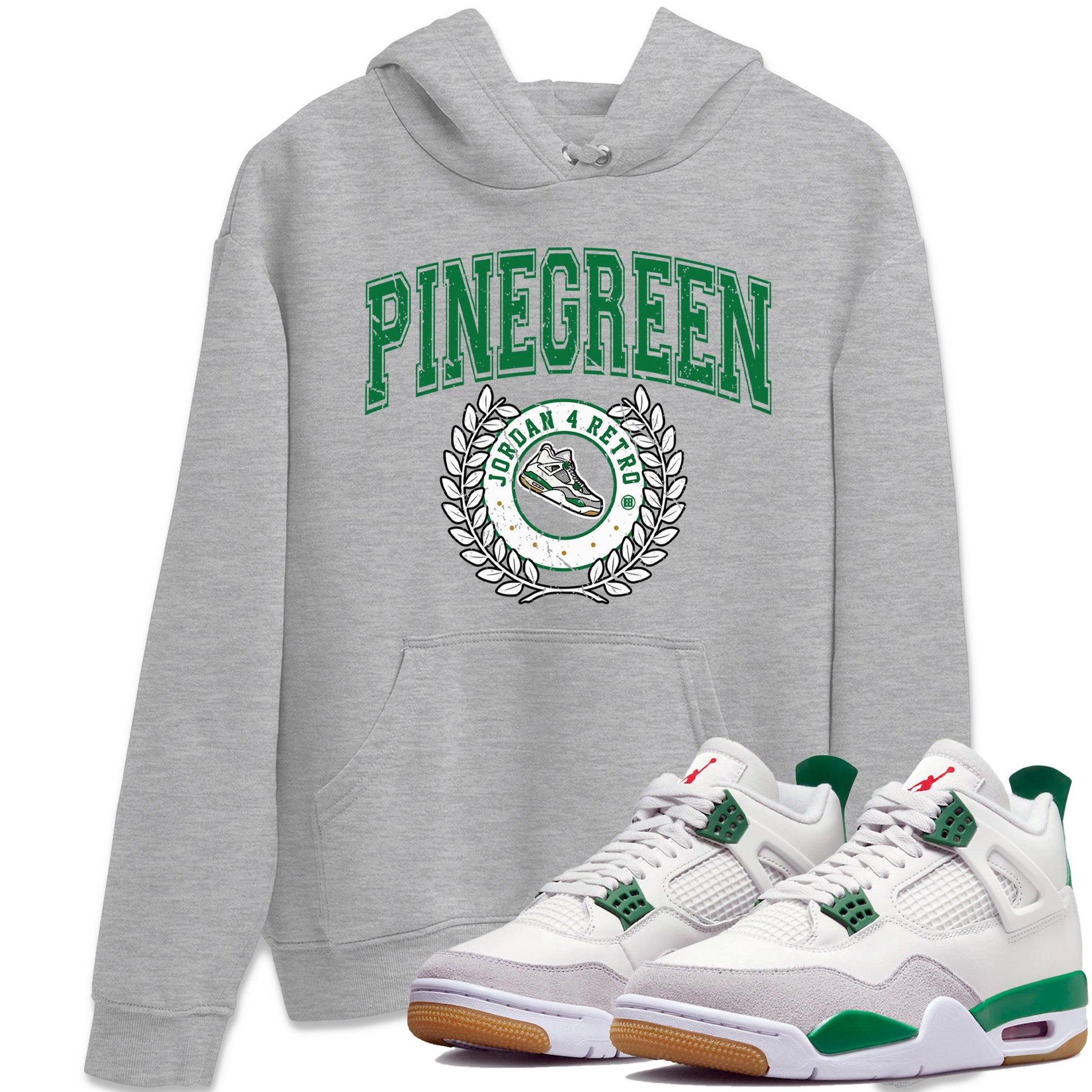 Air Jordan 4 Pine Green Sneaker Match Tees Sneaker Letter Sneaker Tees Nike SB Air Jordan 4 Pine Green Sneaker Release Tees Unisex Shirts Heather Grey 1