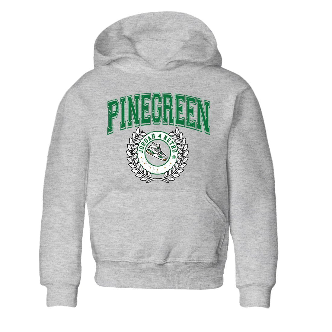 Jordan 4 Pine Green SB Sneaker Match Tees Sneaker Letter Sneaker Tees Nike SB Air Jordan 4 Pine Green Sneaker Tees Sneaker Release Shirts Kids Shirts Heather Grey 2