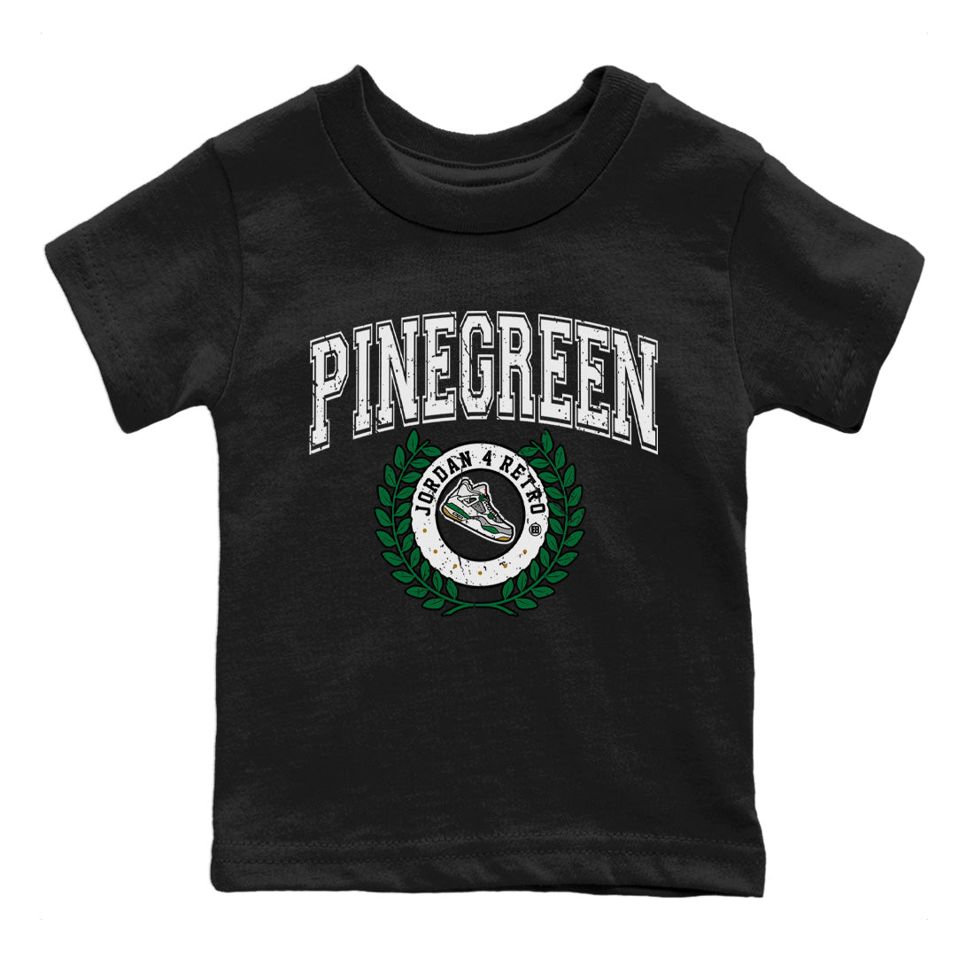 Jordan 4 Pine Green SB Sneaker Match Tees Sneaker Letter Sneaker Tees Nike SB Air Jordan 4 Pine Green Sneaker Tees Sneaker Release Shirts Kids Shirts Black 2