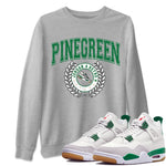 Jordan 4 Pine Green SB Sneaker Match Tees Sneaker Letter Sneaker Tees Nike SB Air Jordan 4 Pine Green Sneaker Tees Sneaker Release Shirts Unisex Shirts Heather Grey 1