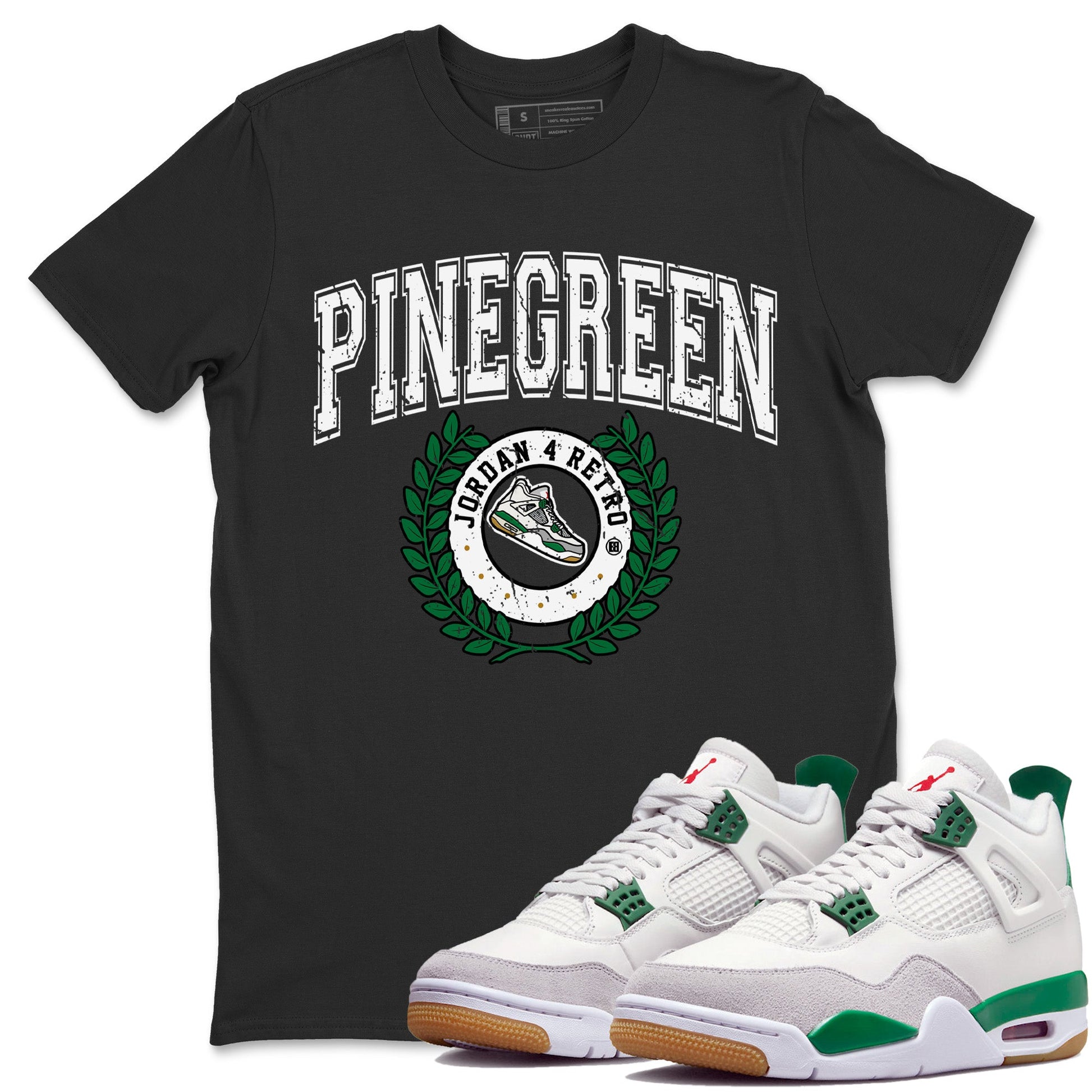 Air Jordan 4 Pine Green Sneaker Match Tees Sneaker Letter Sneaker Tees Nike SB Air Jordan 4 Pine Green Sneaker Release Tees Unisex Shirts Black 1