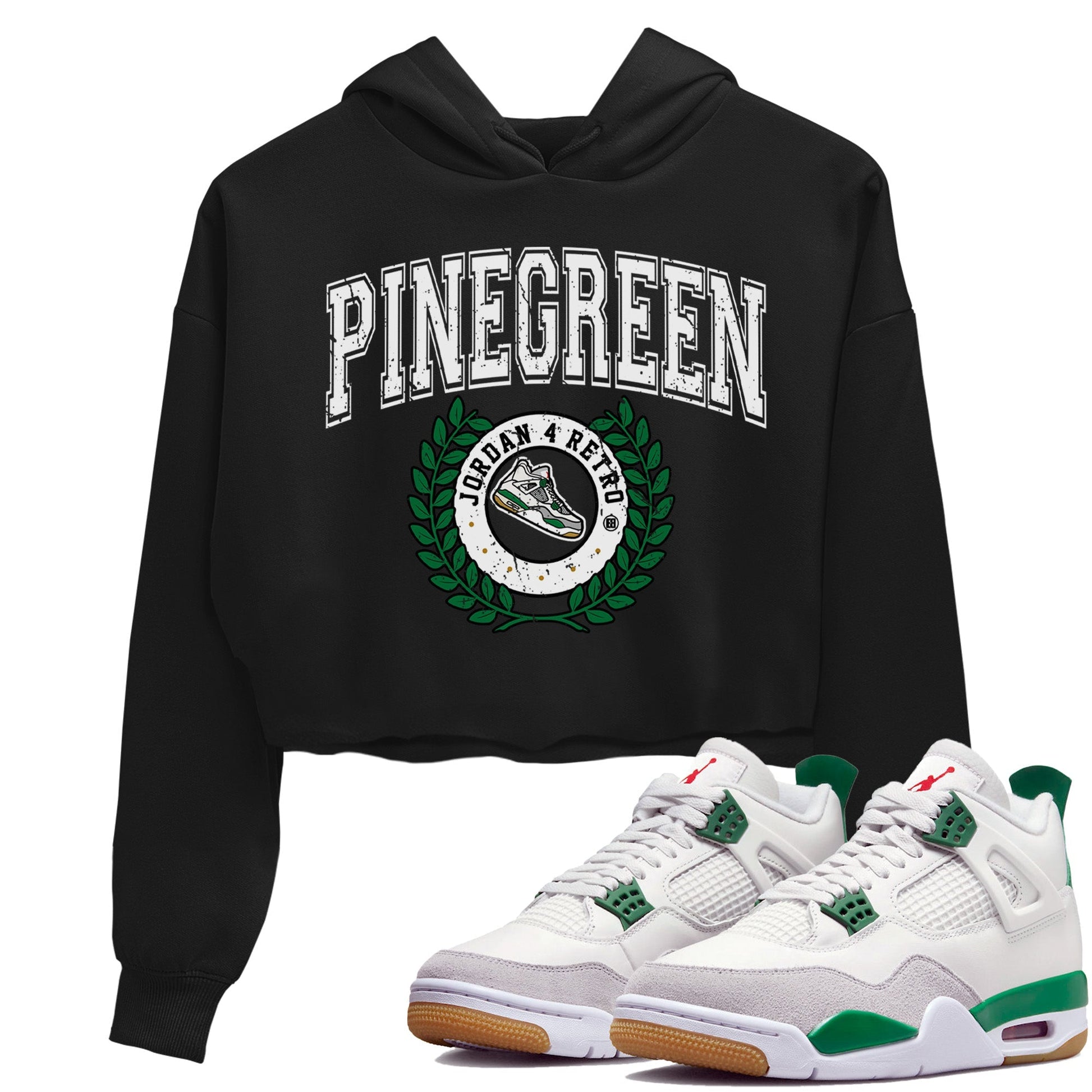 Jordan 4 Pine Green SB Sneaker Match Tees Sneaker Letter Sneaker Tees Nike SB Air Jordan 4 Pine Green Sneaker Tees Sneaker Release Shirts Women's Shirts Black 1