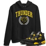 Air Jordan 4 Thunder Sneaker Match Tees Sneaker Letter Sneaker Tees Air Jordan 4 Retro Thunder Sneaker Release Tees Unisex Shirts Black 1