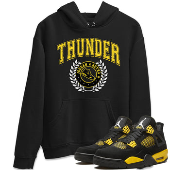 Air Jordan 4 Thunder Sneaker Match Tees Sneaker Letter Sneaker Tees Air Jordan 4 Retro Thunder Sneaker Release Tees Unisex Shirts Black 1