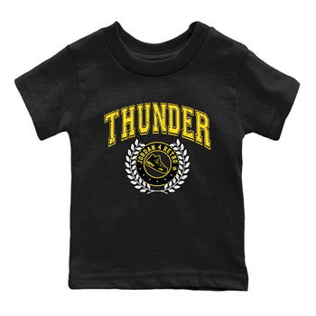 Air Jordan 4 Thunder Sneaker Match Tees Sneaker Letter Sneaker Tees Air Jordan 4 Retro Thunder Sneaker Release Tees Kids Shirts Black 2