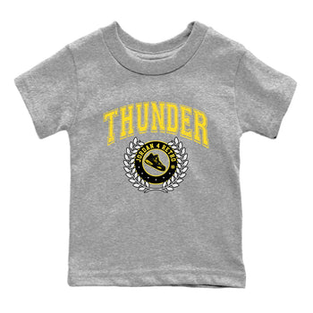 Air Jordan 4 Thunder Sneaker Match Tees Sneaker Letter Sneaker Tees Air Jordan 4 Retro Thunder Sneaker Release Tees Kids Shirts Heather Grey 2