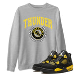 Air Jordan 4 Thunder Sneaker Match Tees Sneaker Letter Sneaker Tees Air Jordan 4 Retro Thunder Sneaker Release Tees Unisex Shirts Heather Grey 1