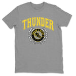 Air Jordan 4 Thunder Sneaker Match Tees Sneaker Letter Sneaker Tees Air Jordan 4 Retro Thunder Sneaker Release Tees Unisex Shirts Heather Grey 2