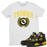 Air Jordan 4 Thunder Sneaker Match Tees Sneaker Letter Sneaker Tees Air Jordan 4 Retro Thunder Sneaker Release Tees Unisex Shirts White 1