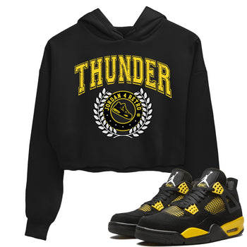 Air Jordan 4 Thunder Sneaker Match Tees Sneaker Letter Sneaker Tees Air Jordan 4 Retro Thunder Sneaker Release Tees Women's Shirts Black 1