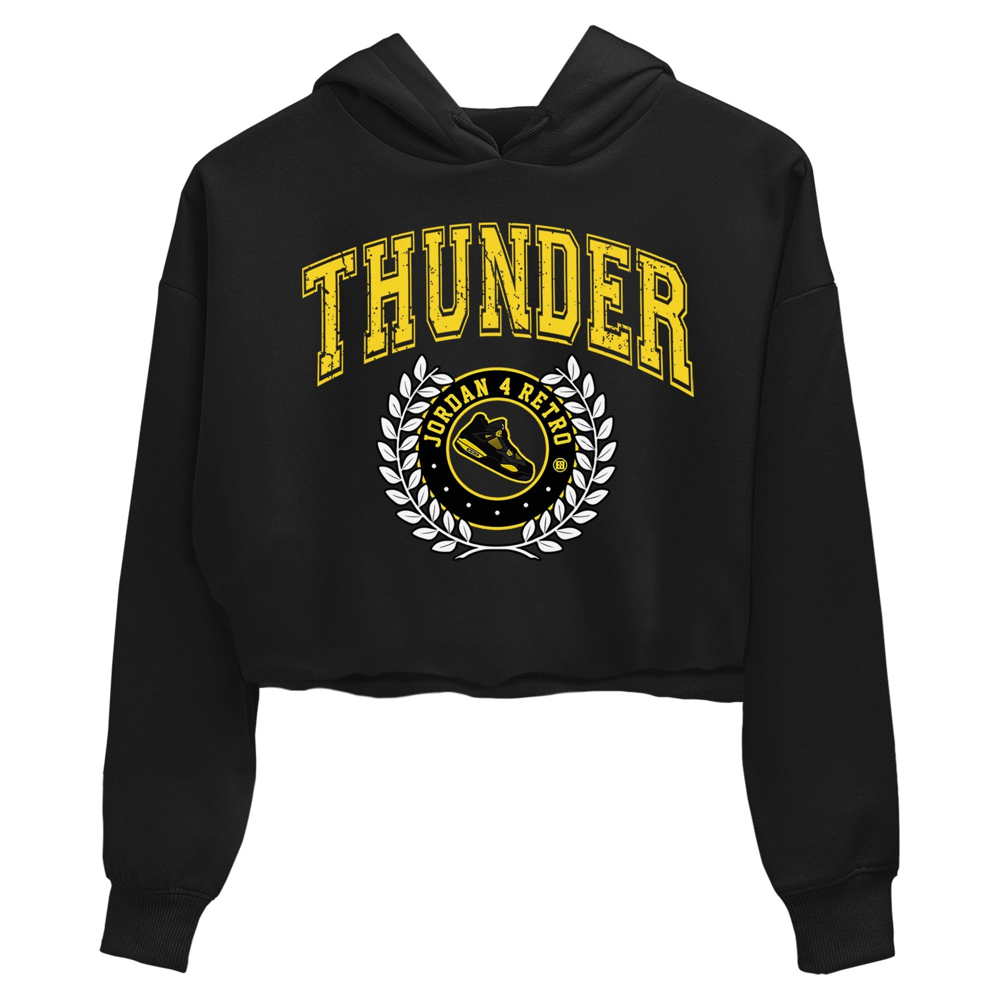 Air Jordan 4 Thunder Sneaker Match Tees Sneaker Letter Sneaker Tees Air Jordan 4 Retro Thunder Sneaker Release Tees Women's Shirts Black 2