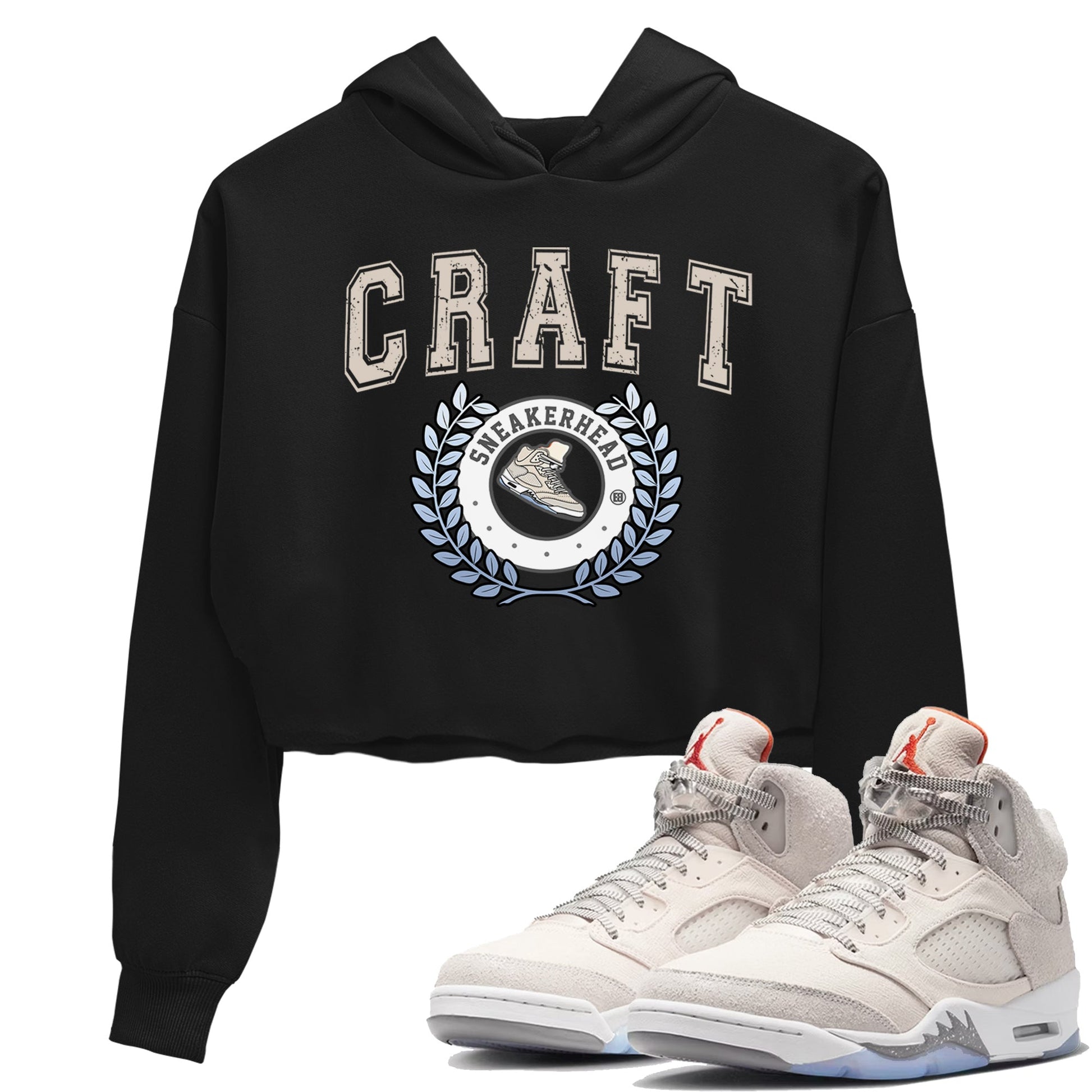 Air Jordan 5 Craft Sneaker Match Tees Sneaker Letter Sneaker Tees Air Jordan 5 Craft Shirt Women's Shirts Black 1
