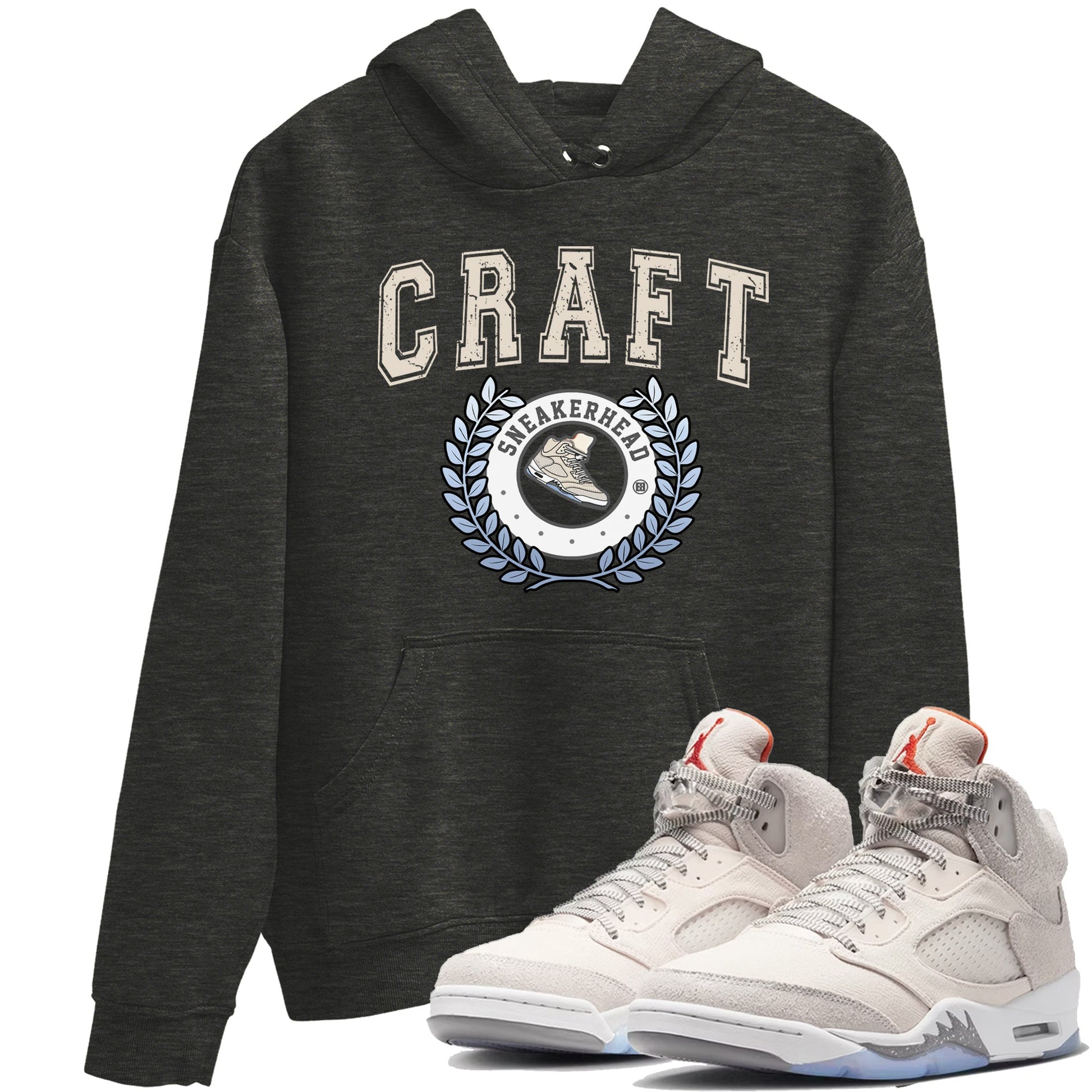 Air Jordan 5 Craft Sneaker Match Tees Sneaker Letter Sneaker Tees Air Jordan 5 Craft Shirt Unisex Shirts Charcoal Heather 1