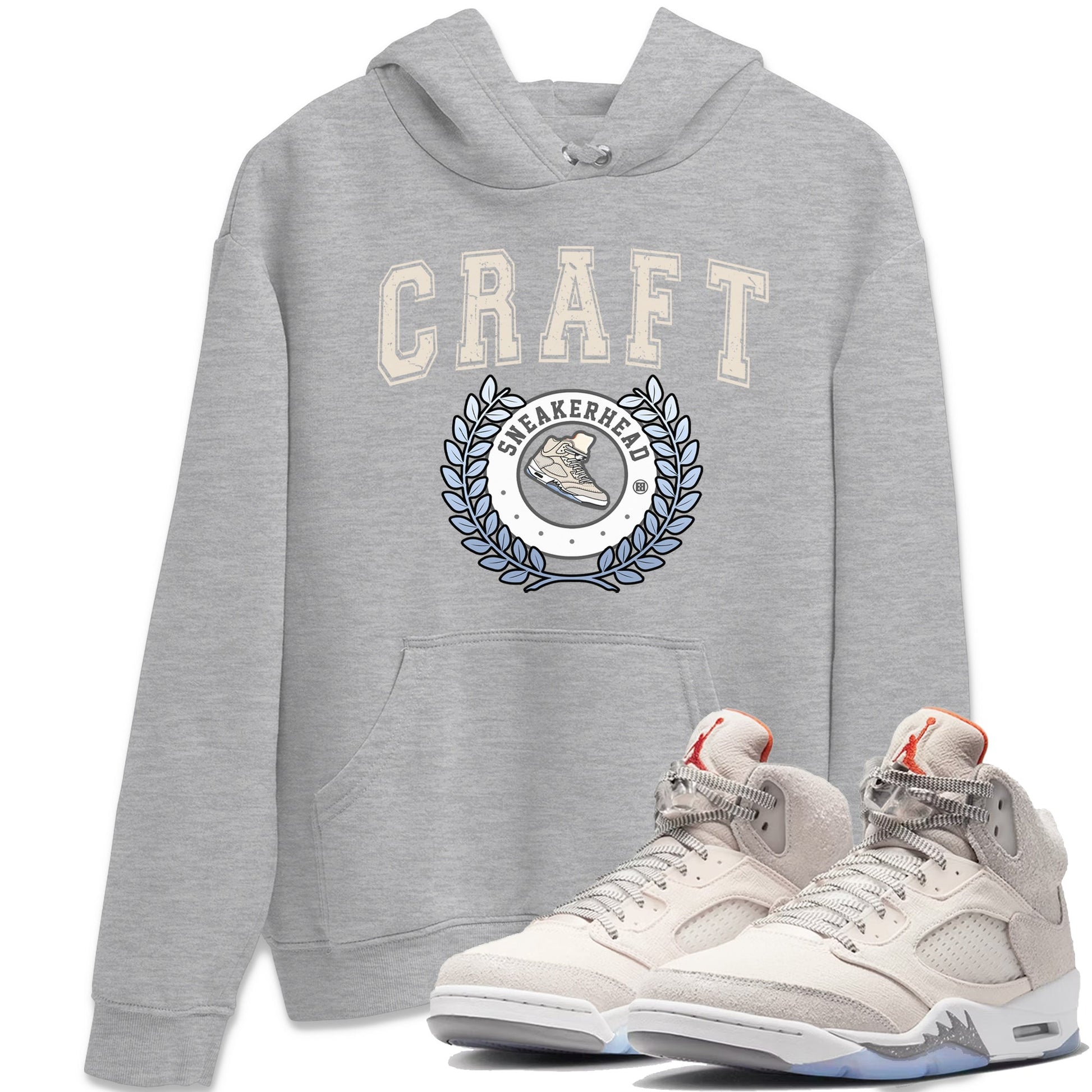 Air Jordan 5 Craft Sneaker Match Tees Sneaker Letter Sneaker Tees Air Jordan 5 Craft Shirt Unisex Shirts Heather Grey 1